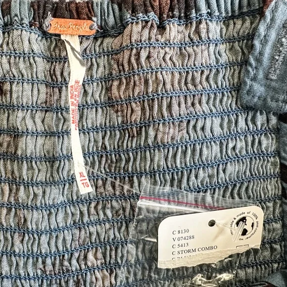 FREE PEOPLE Laters Baby Midi Dress Floral Blue Women’s NWT - Size XLarge - Picture 6 of 12